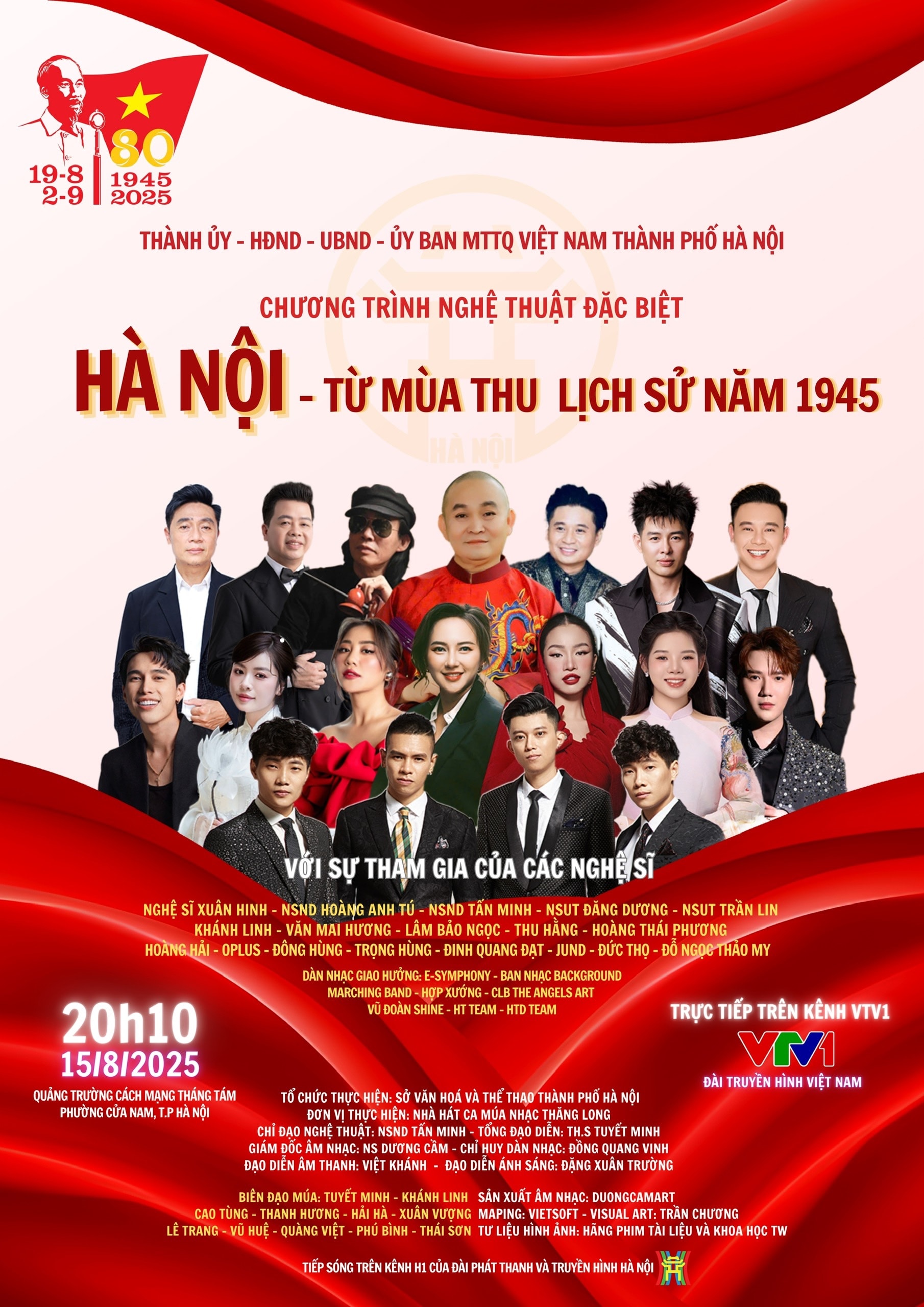 “Hà Nội - Từ mùa thu lịch sử năm 1945” - concert hùng tráng tại Quảng trường Cách mạng Tháng Tám