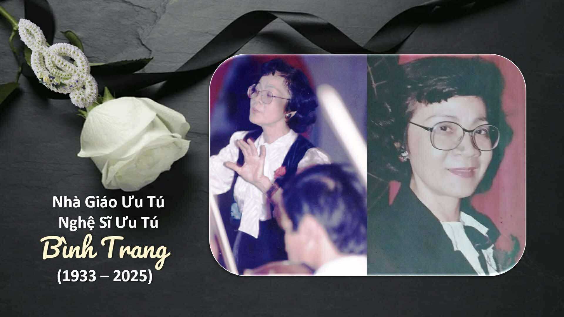 Vĩnh biệt Nhà giáo ưu tú, Nghệ sĩ ưu tú Bình Trang - nữ nhạc trưởng đầu tiên của Việt Nam