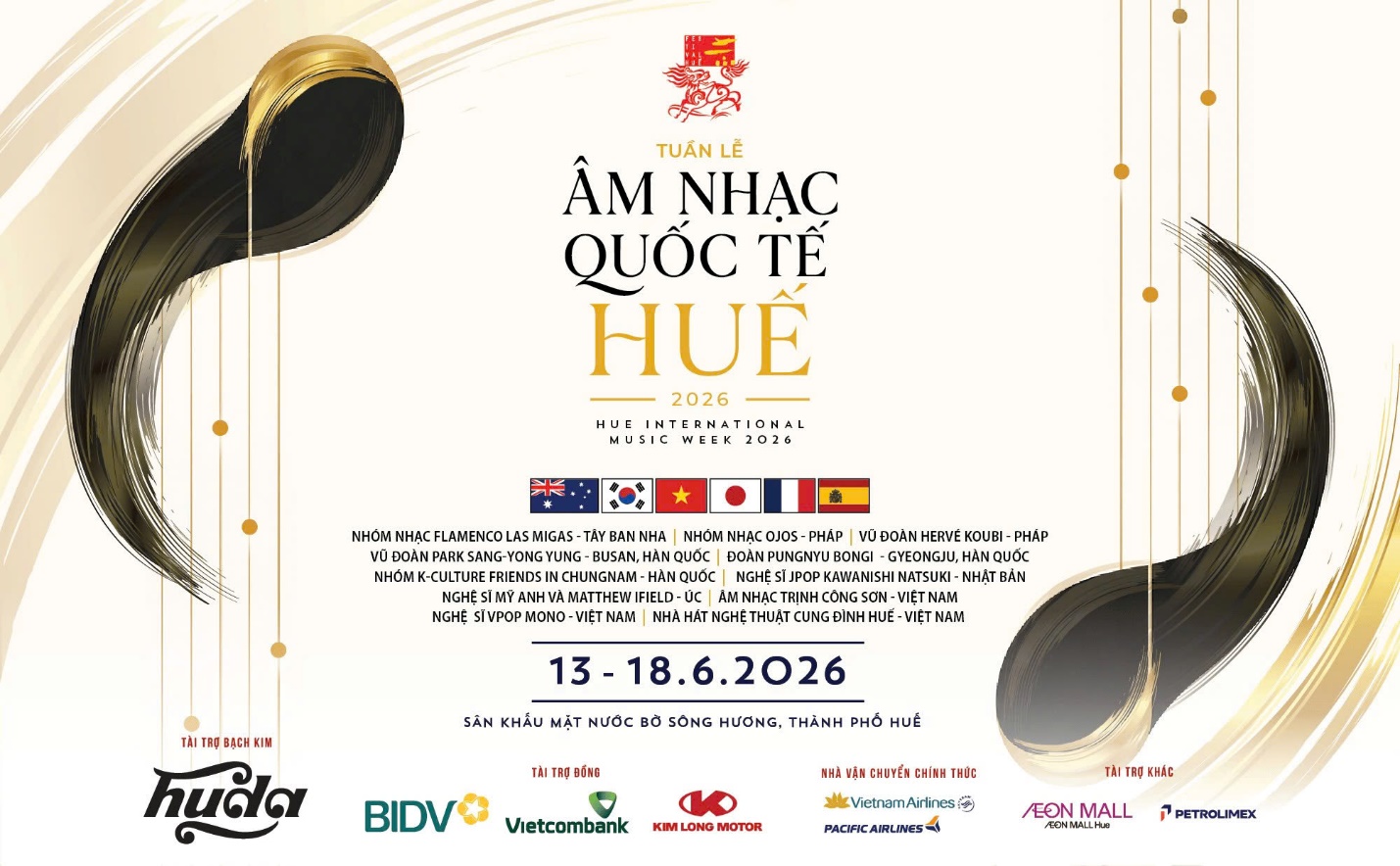 Chờ đợi Tuần lễ Âm nhạc Quốc tế Huế 2026 bên dòng Hương